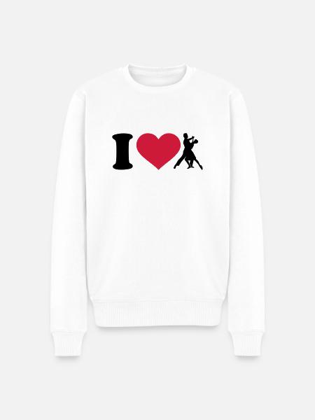 I love Dancing - Men's Premium Organic Jumper - white