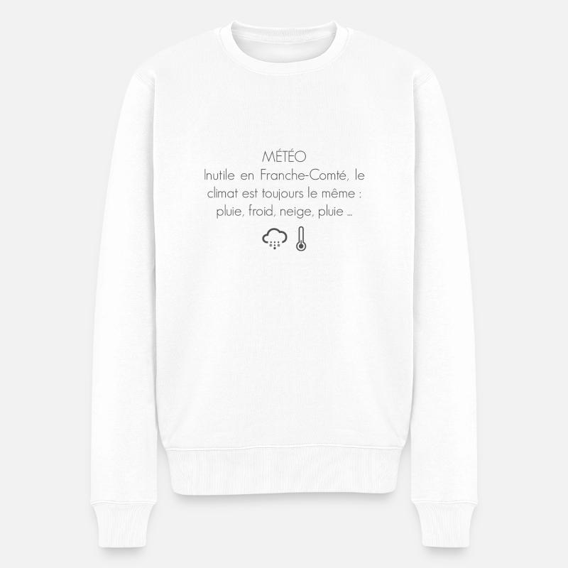 Franche Comté Humour météo - Pull Premium bio Homme - blanc