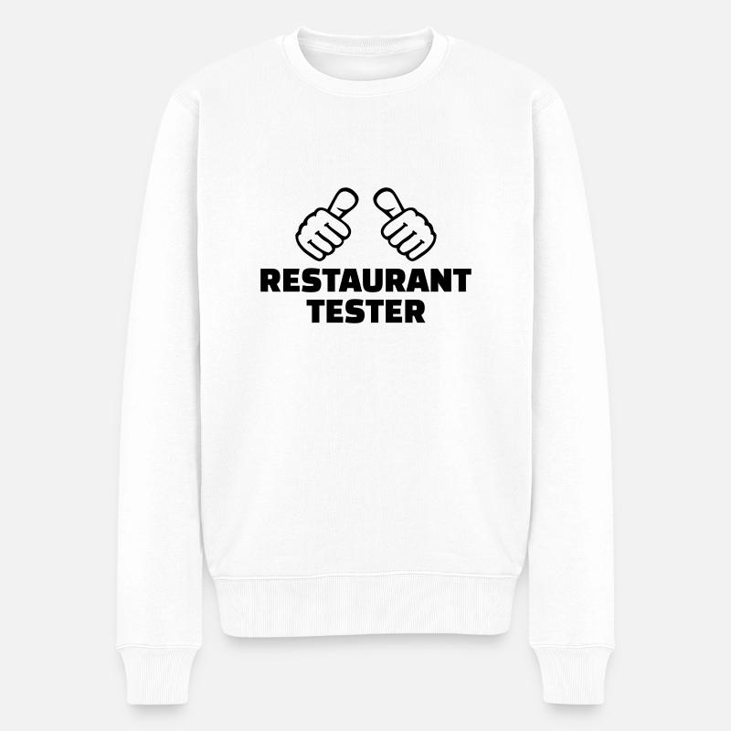 Restaurant tester - Pull Premium bio Homme - blanc