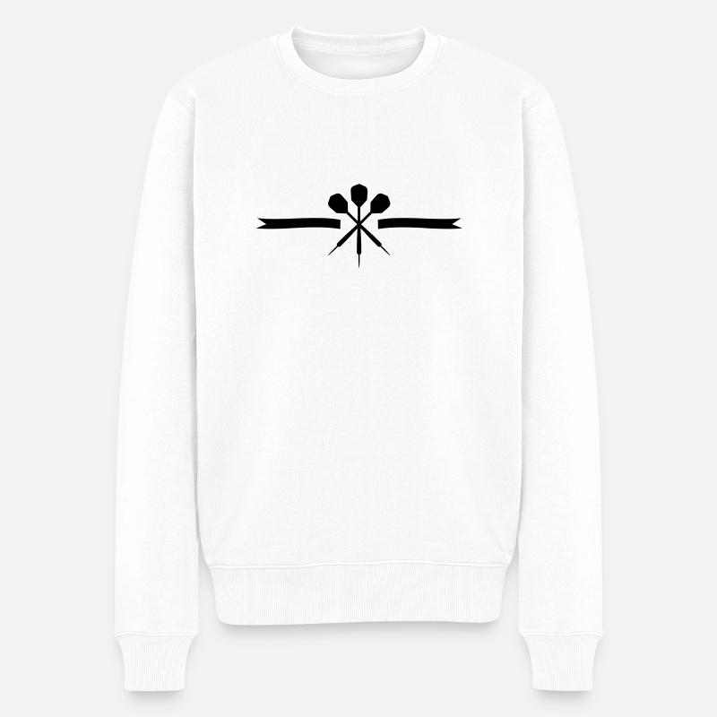 darts line - Männer Premium Bio Pullover - Weiß