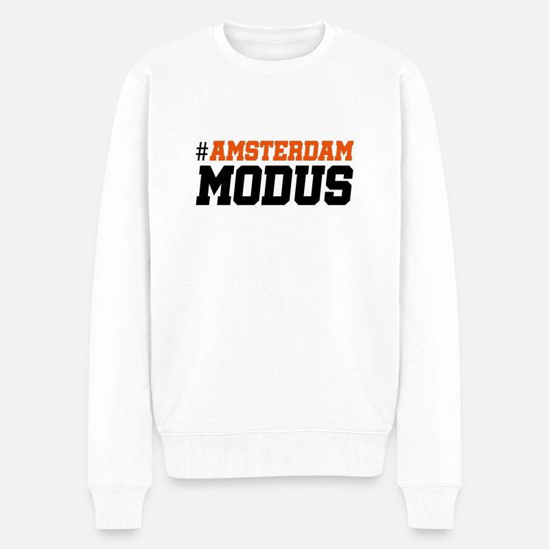 amsterdam modus - Männer Premium Bio Pullover - Weiß