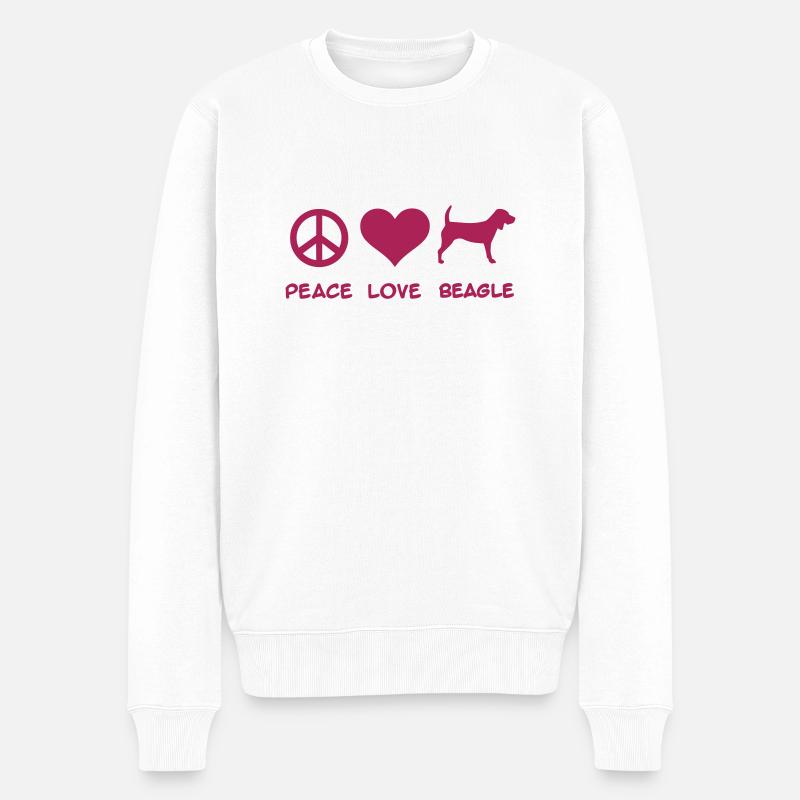Beagle - Männer Premium Bio Pullover - Weiß