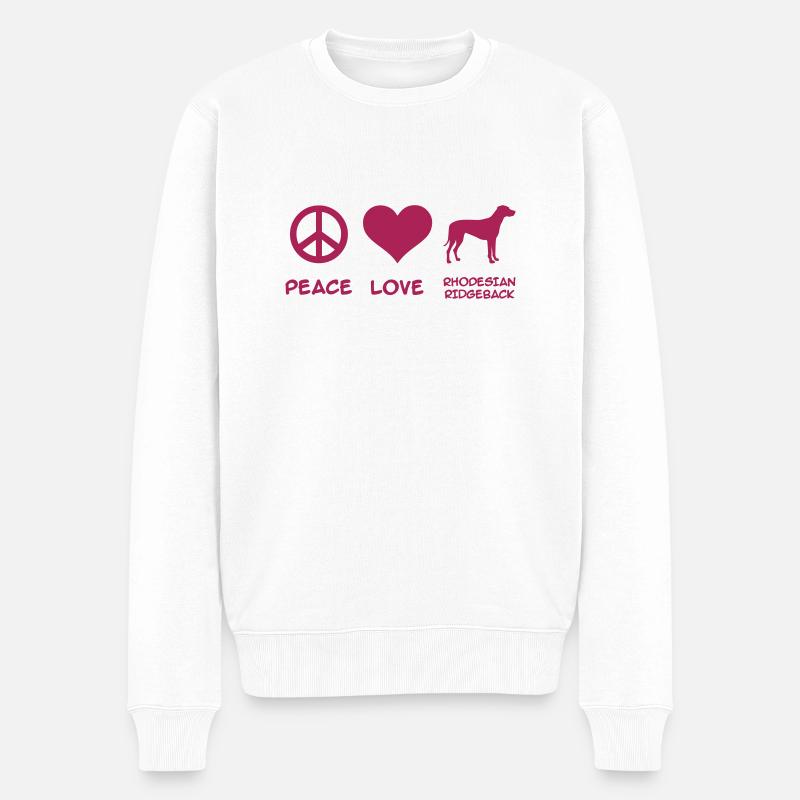 Rhodesian Ridgeback - Pull Premium bio Homme - blanc