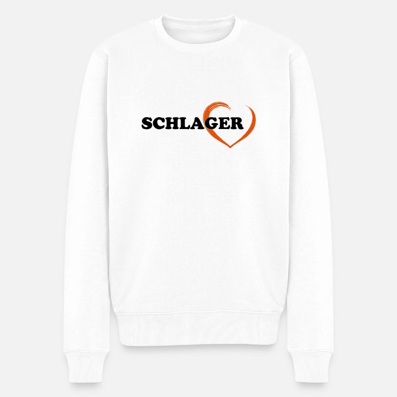 SCHLAGER - Männer Premium Bio Pullover - Weiß