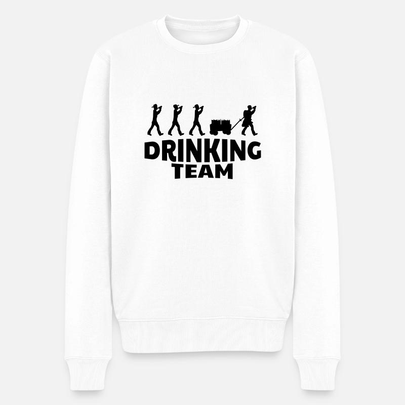 drinking team - Männer Premium Bio Pullover - Weiß