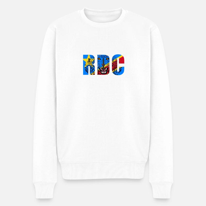 DRC, Demokratische Republik Kongo - Männer Premium Bio Pullover - Weiß