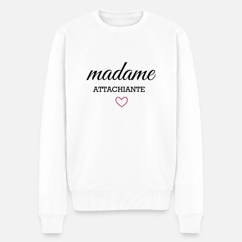 madame attachiante - Pull Premium bio Homme - blanc