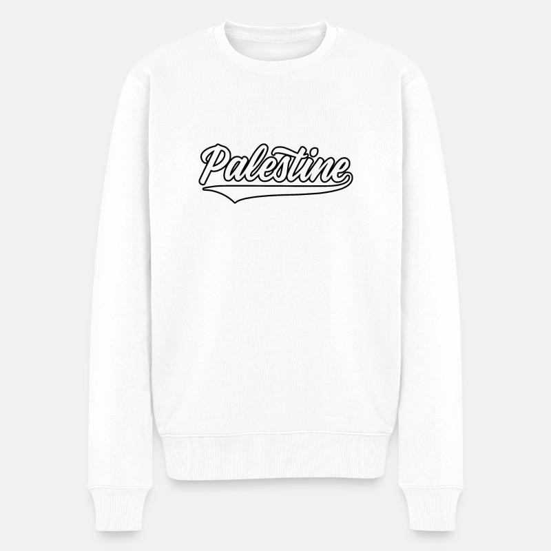 Palestine style baseball blanc-noir - Pull Premium bio Homme - blanc