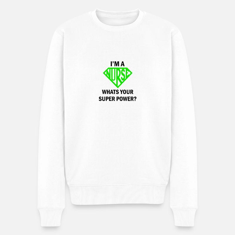 NURSE - Männer Premium Bio Pullover - Weiß