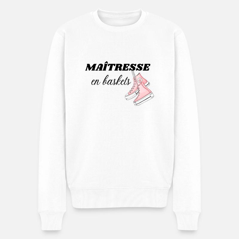maîtresse en baskets - Pull Premium bio Homme - blanc