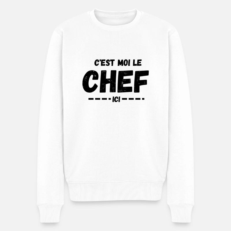 C'est moi le Chef ici - Pull Premium bio Homme - blanc
