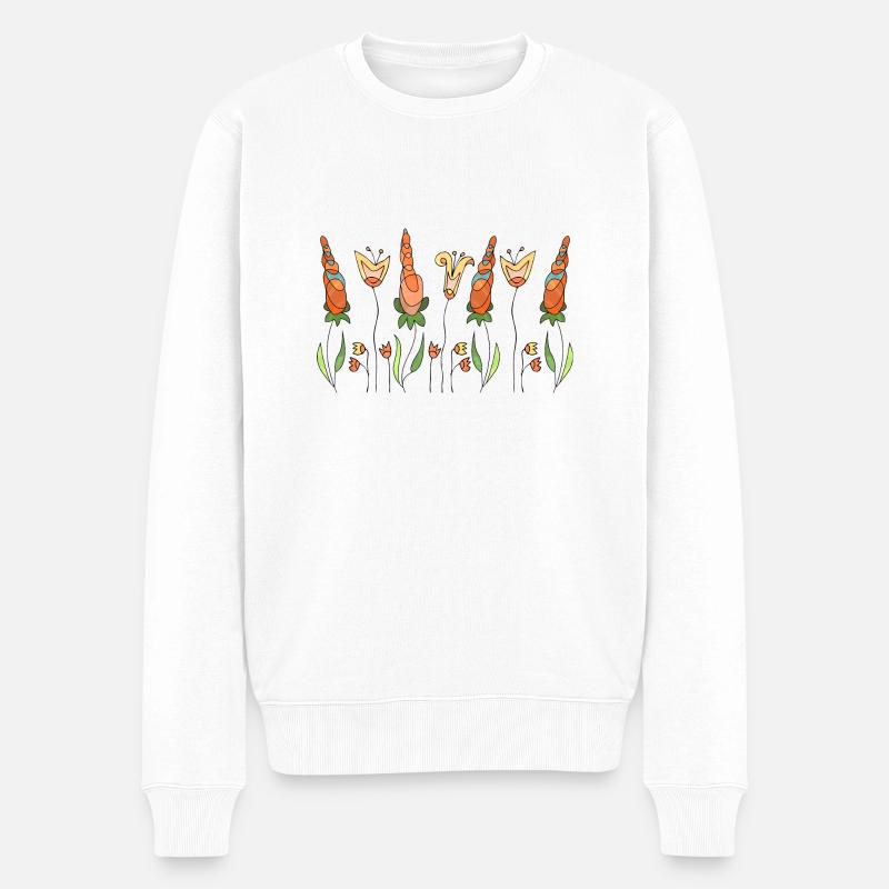 Fleur - Pull Premium bio Homme - blanc