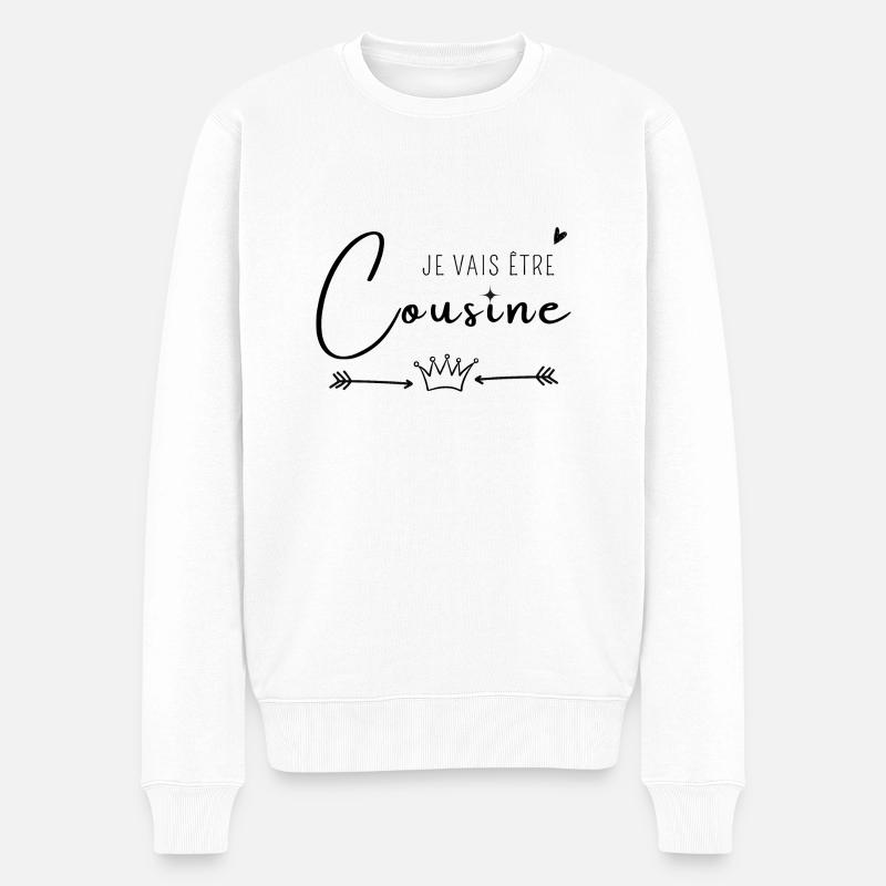 Je vais être cousine - Pull Premium bio Homme - blanc