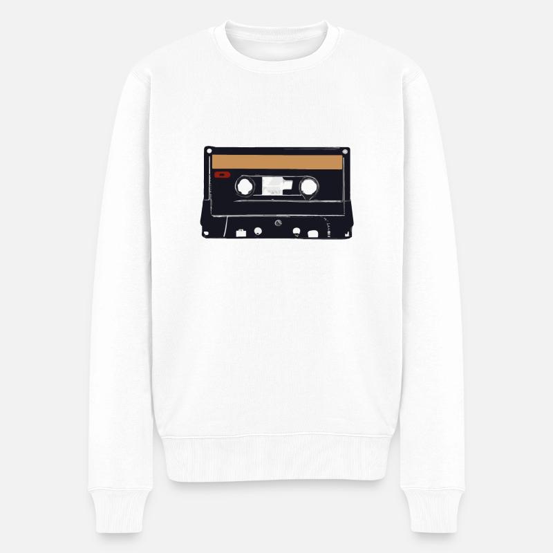 Cassette Retro Idée cadeau - Pull Premium bio Homme - blanc