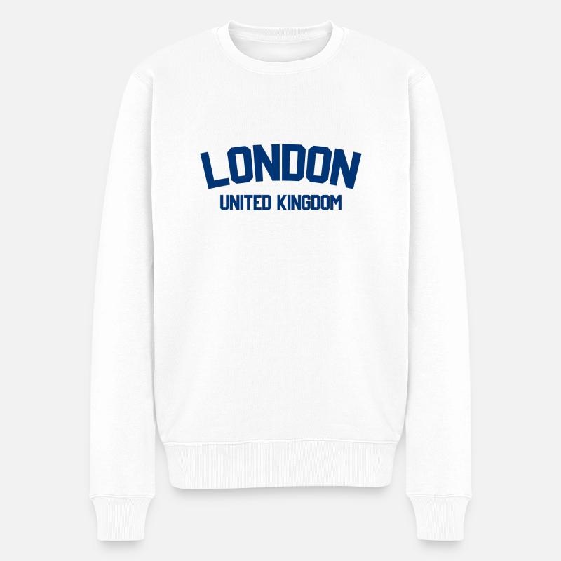 Londres Royaume-Uni - Pull Premium bio Homme - blanc