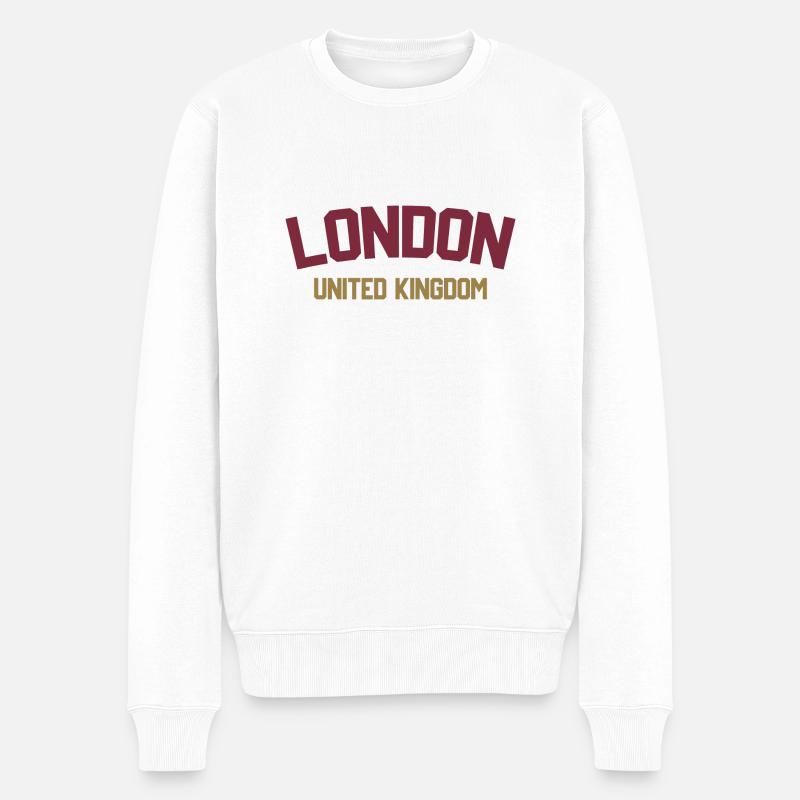 Londres, Royaume-Uni - Pull Premium bio Homme - blanc