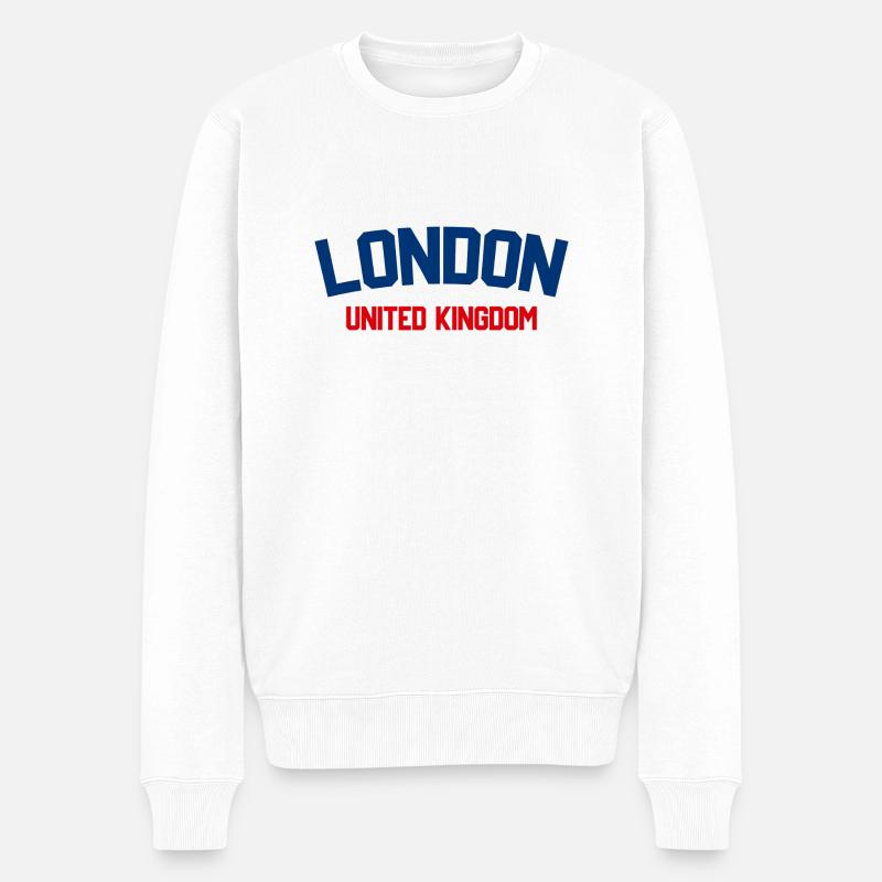 Londres Royaume-Uni - Pull Premium bio Homme - blanc
