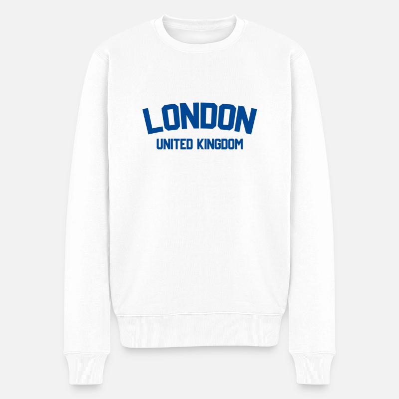 Londres Royaume-Uni - Pull Premium bio Homme - blanc