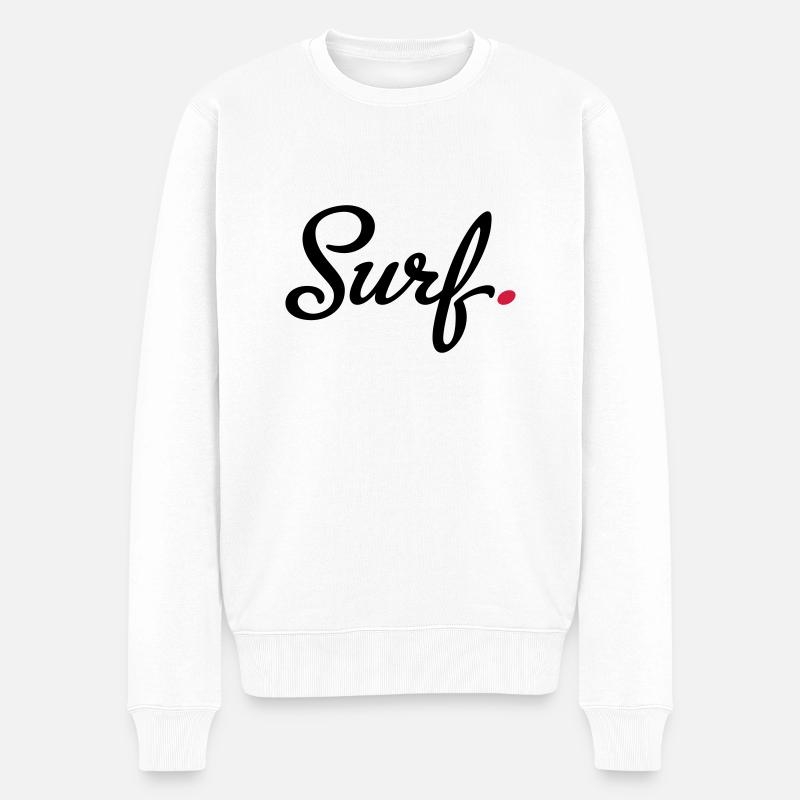 surf - Männer Premium Bio Pullover - Weiß