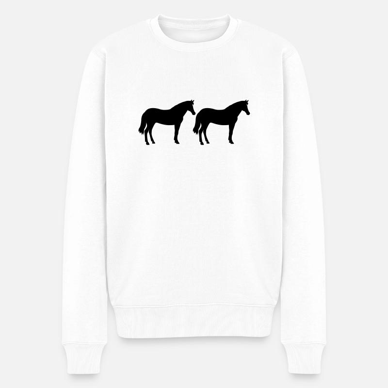 Chevaux - Pull Premium bio Homme - blanc