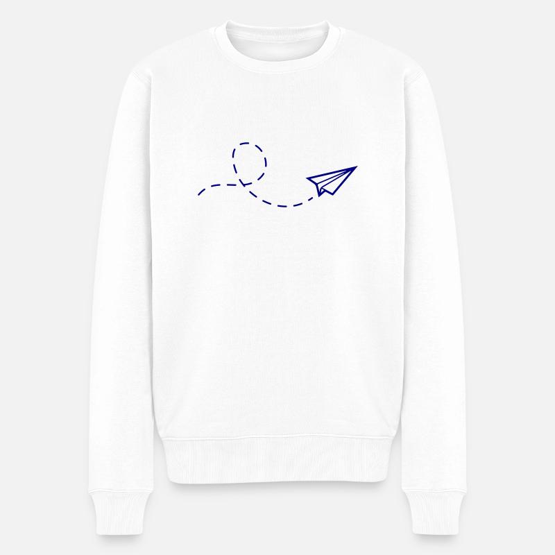 avion en papier - Pull Premium bio Homme - blanc