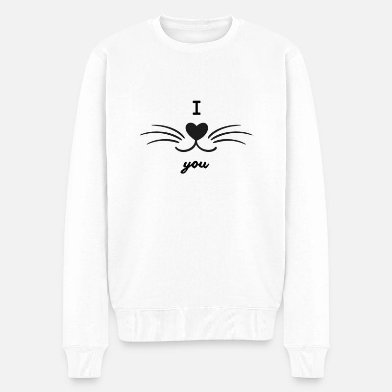 I love you - Männer Premium Bio Pullover - Weiß