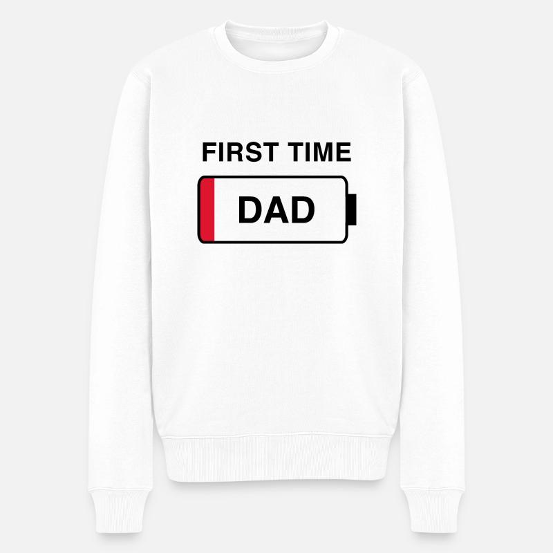 Zum ersten Mal Vater - Männer Premium Bio Pullover - Weiß