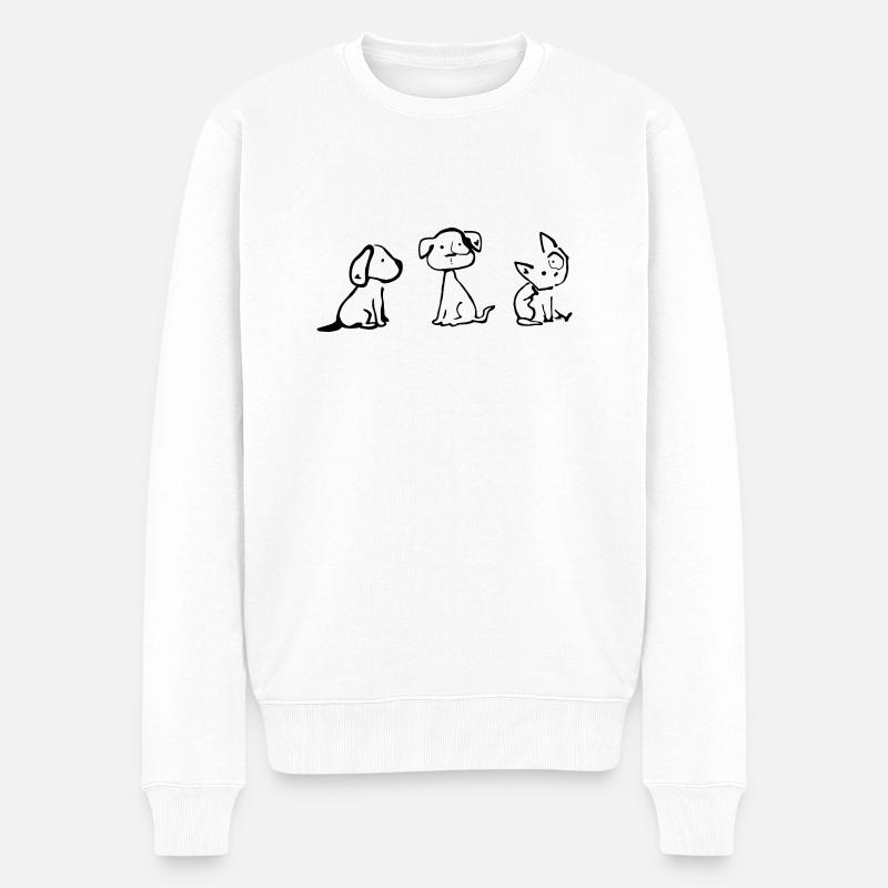 Hunden - Männer Premium Bio Pullover - Weiß