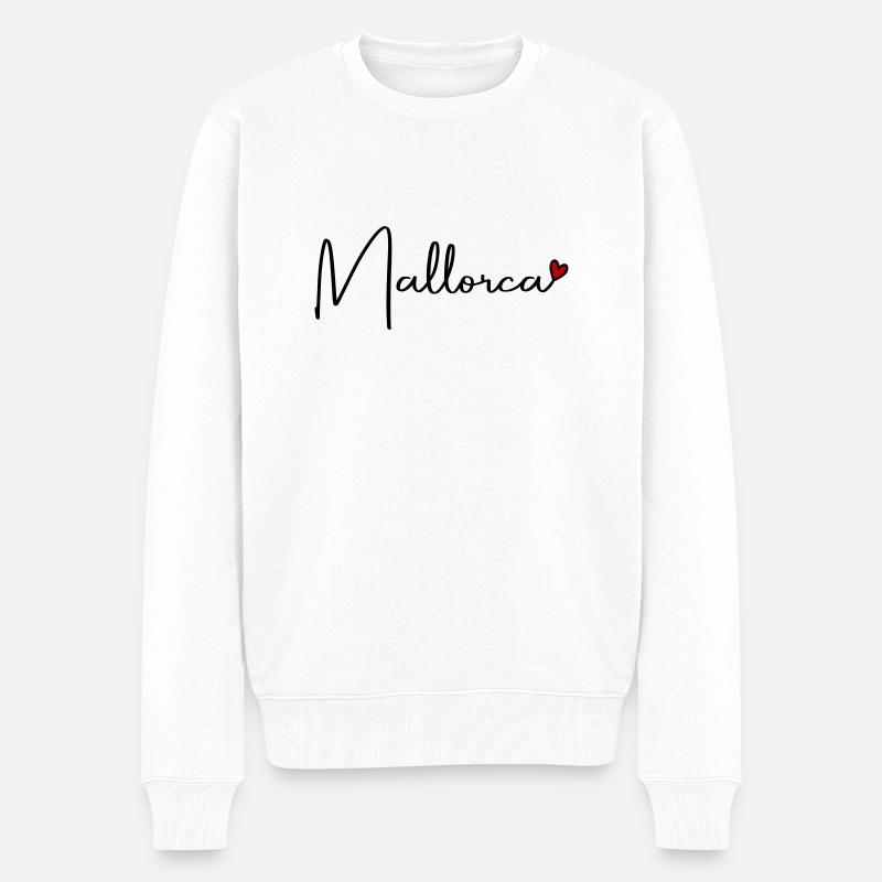 Mallorca Herz - Männer Premium Bio Pullover - Weiß