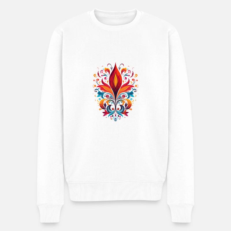 Fleur ornementale - Pull Premium bio Homme - blanc