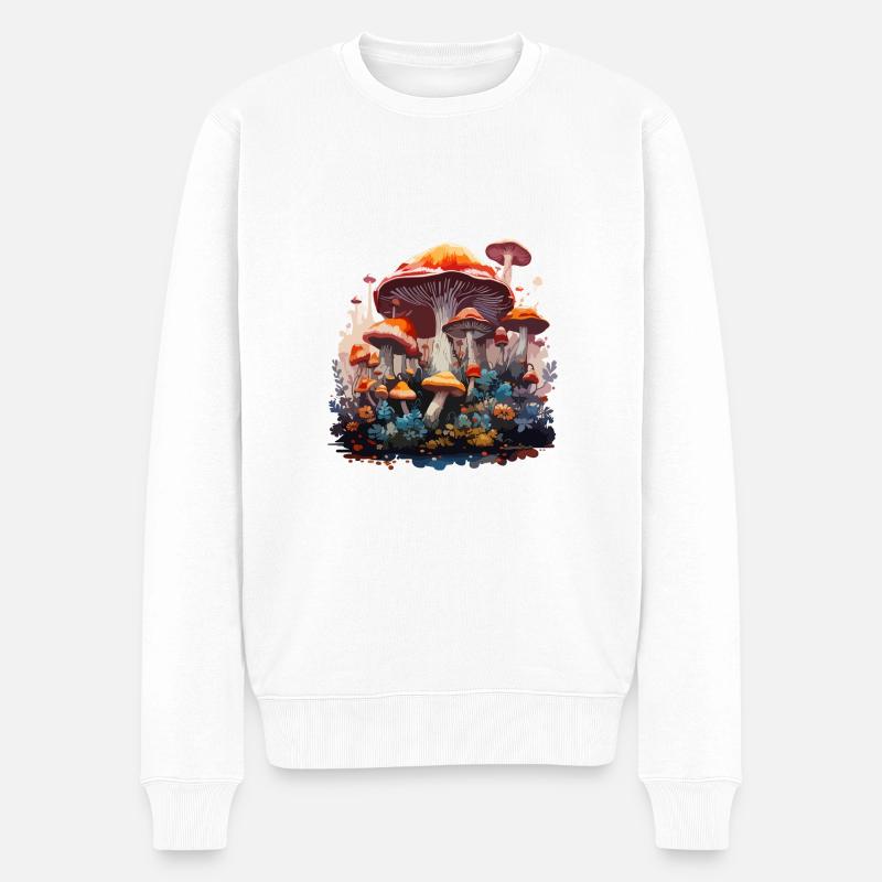Pilztraum - Männer Premium Bio Pullover - Weiß