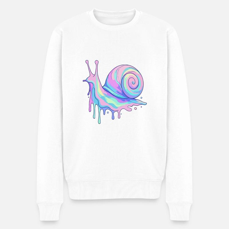 Pastell-Schnecke - Männer Premium Bio Pullover - Weiß