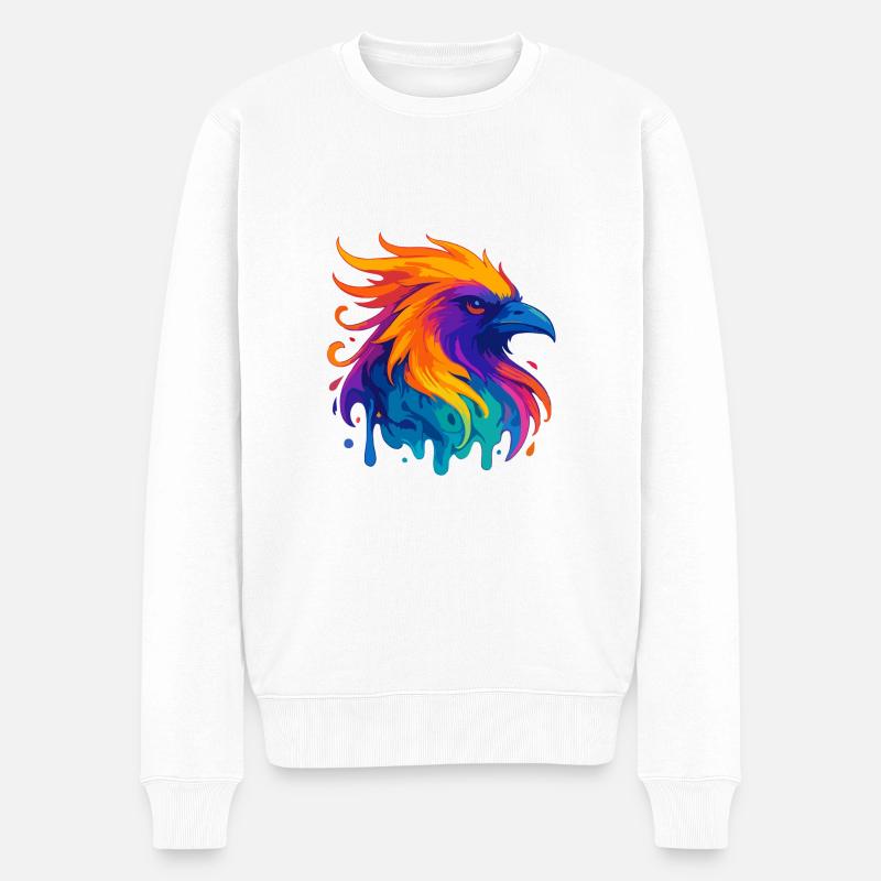 Neon-Adler - Männer Premium Bio Pullover - Weiß