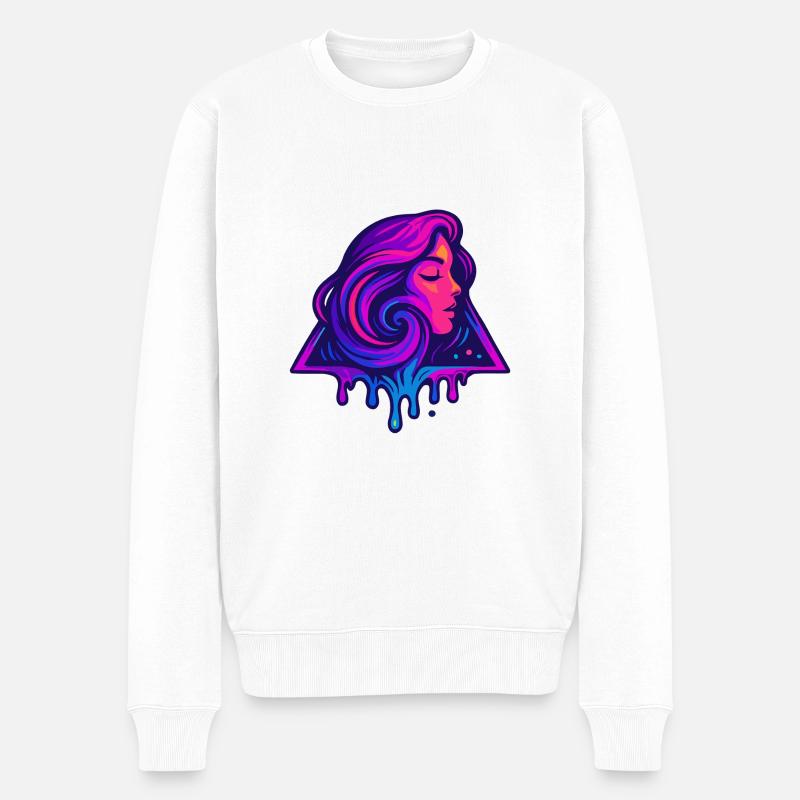 Dreieck Profil - Männer Premium Bio Pullover - Weiß