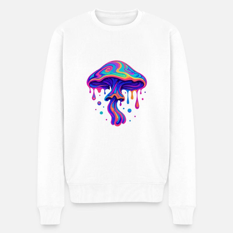 Neon Pilz - Männer Premium Bio Pullover - Weiß