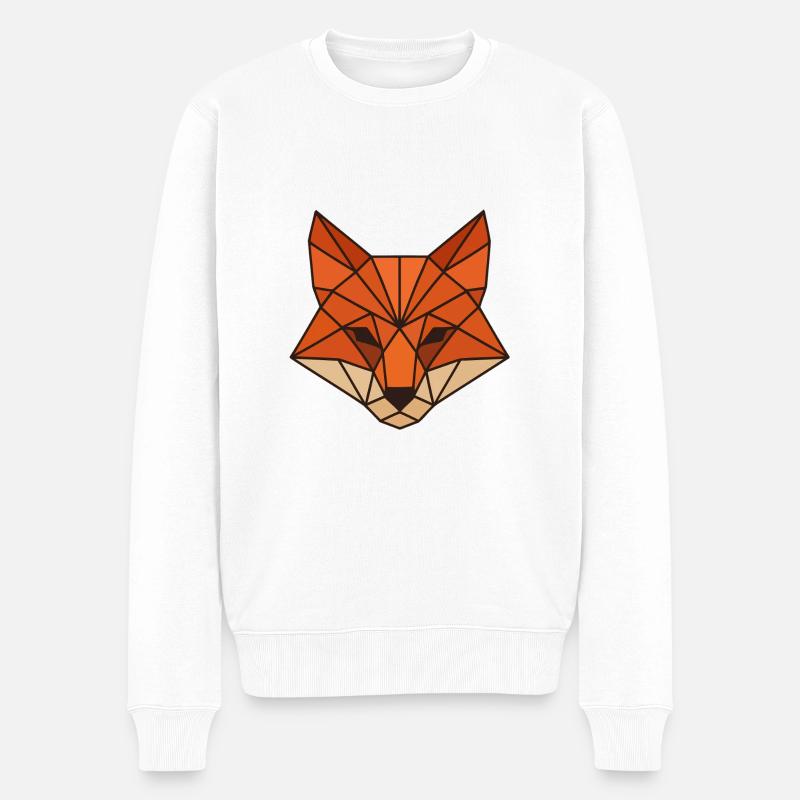 Renard polygonal - Pull Premium bio Homme - blanc