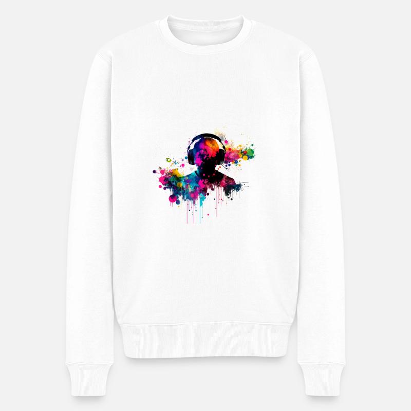 Éclaboussure sonore - Pull Premium bio Homme - blanc