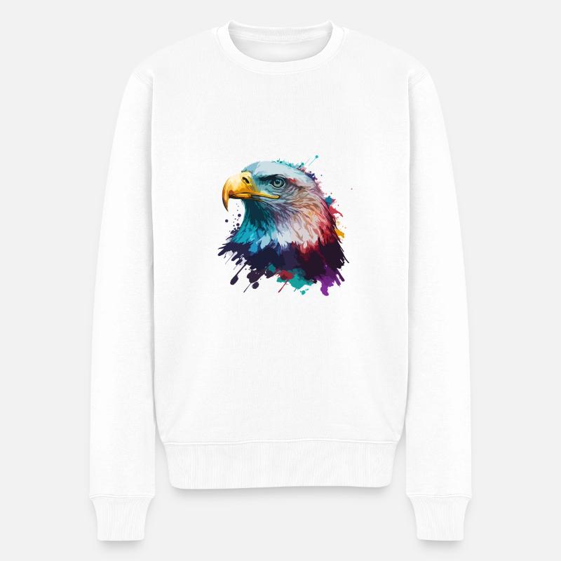 Splash Adler - Männer Premium Bio Pullover - Weiß