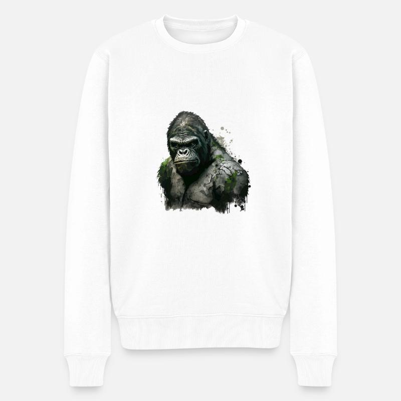 Urban Gorilla - Männer Premium Bio Pullover - Weiß