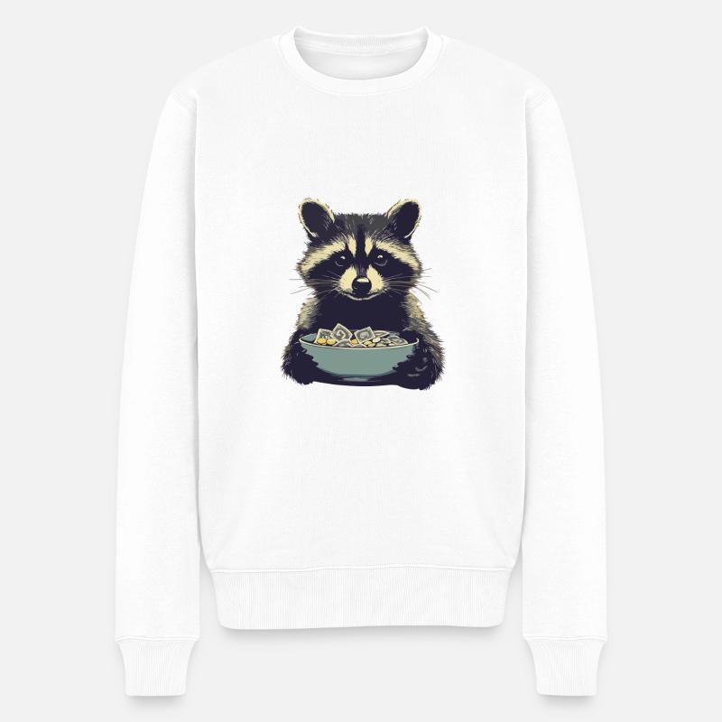 Ticketwaschbär - Männer Premium Bio Pullover - Weiß