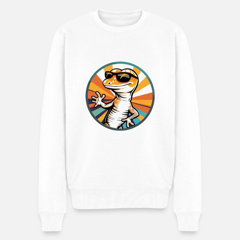 lézard bande dessinée cool - Pull Premium bio Homme - blanc