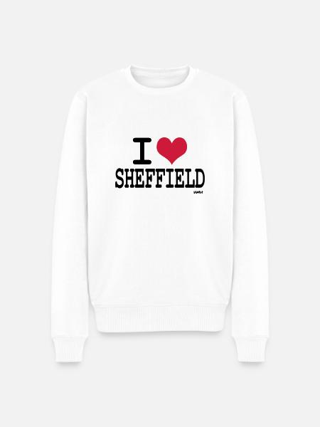 i love sheffield by wam - Men's Premium Organic Jumper - white