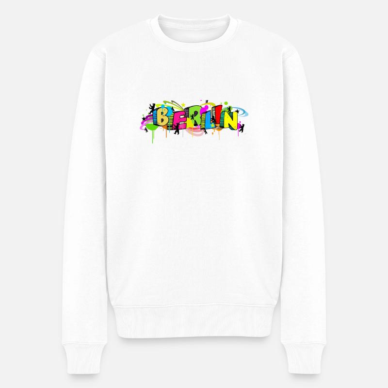 berlin - Männer Premium Bio Pullover - Weiß
