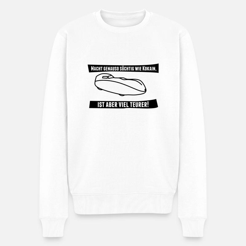 Velomobil Milan Spruch - Männer Premium Bio Pullover - Weiß