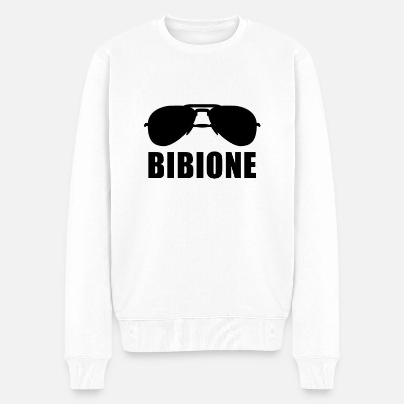 Coole Bibione Sonnenbrille - Männer Premium Bio Pullover - Weiß