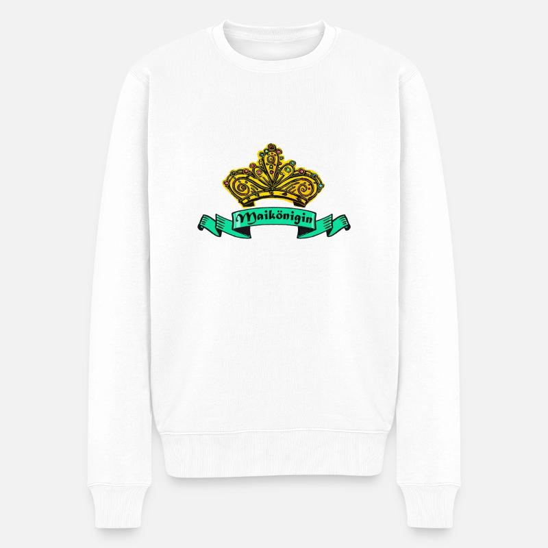 Maikönigin - Männer Premium Bio Pullover - Weiß