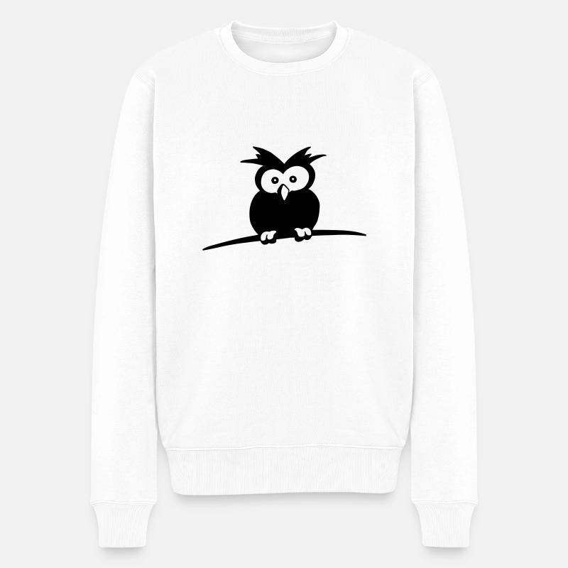 petite chouette - se réveiller - Pull Premium bio Homme - blanc
