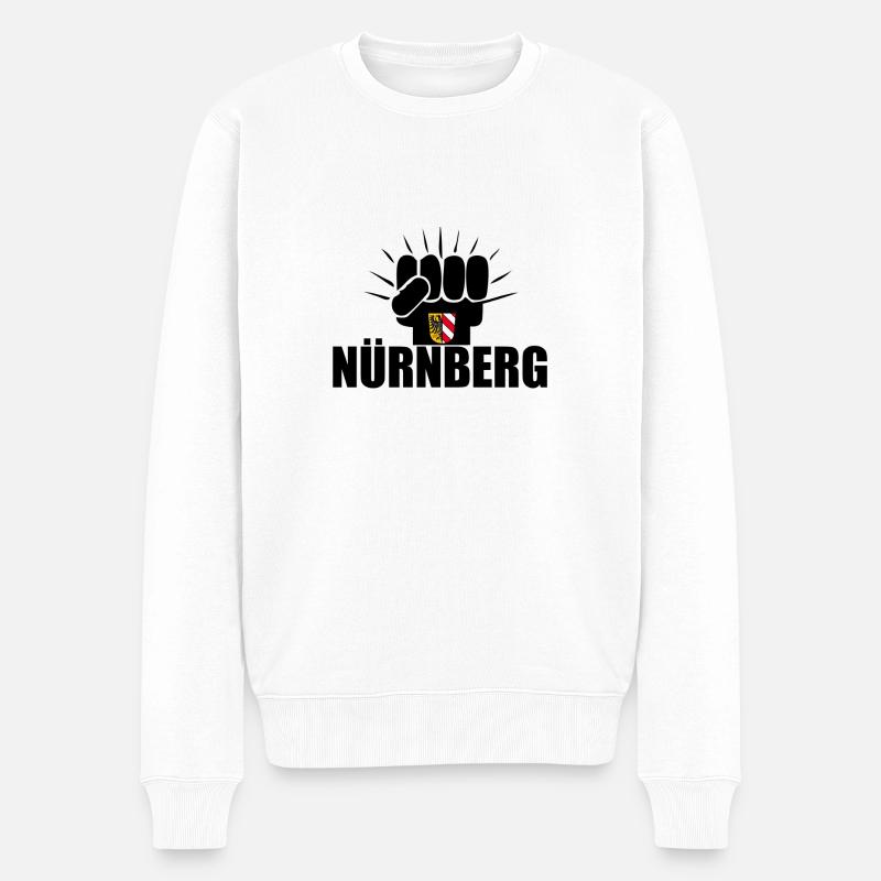 Nürnberg Power - Männer Premium Bio Pullover - Weiß