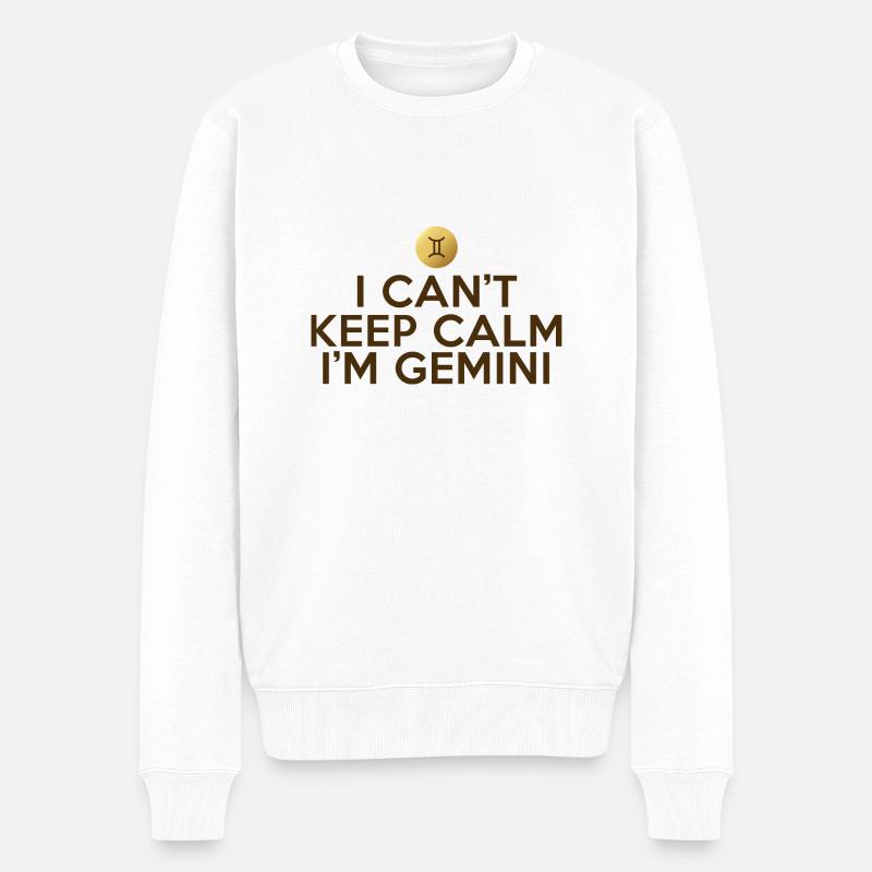 Signe astrologique Gémeaux / Zodiac Gémeaux - Pull Premium bio Homme - blanc