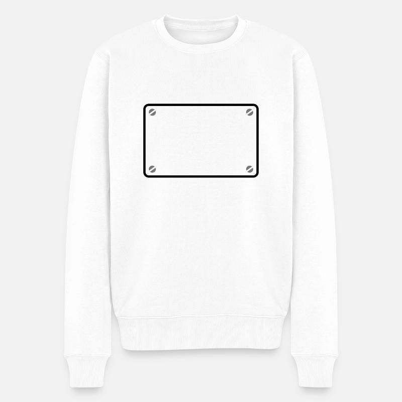 Schild Rahmen - Männer Premium Bio Pullover - Weiß
